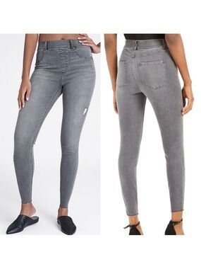 SPANX Vintage Distressed Ankle Skinny Jeans: Vintage Grey